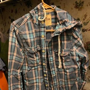 Button up hoodie hollister